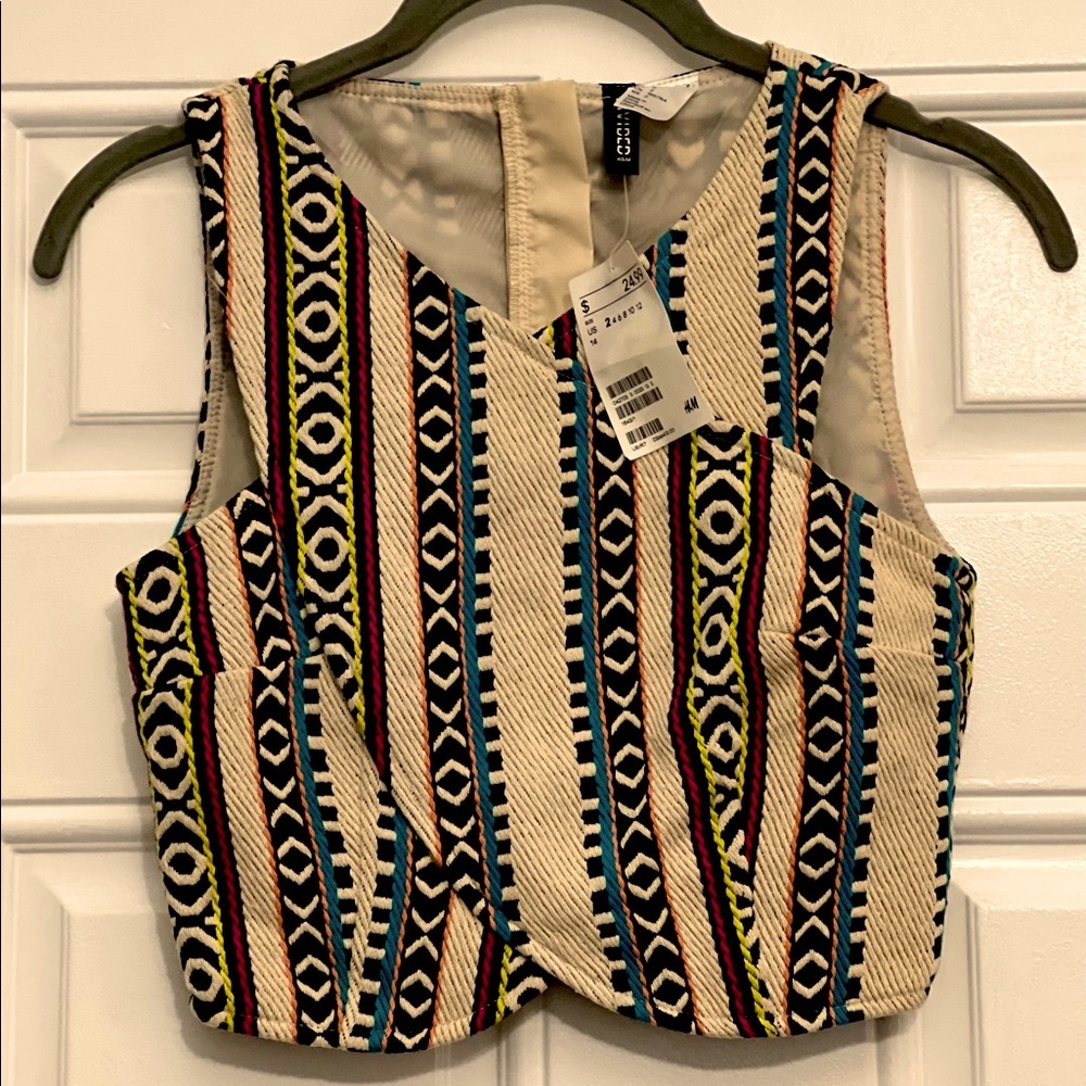 Eclectic Print H&M Crop Top NWT